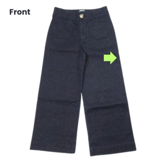 Anthropolgie The Colette High Rise Cropped Wide Leg Jeans Sparkle Edition 26P - Picture 12 of 13